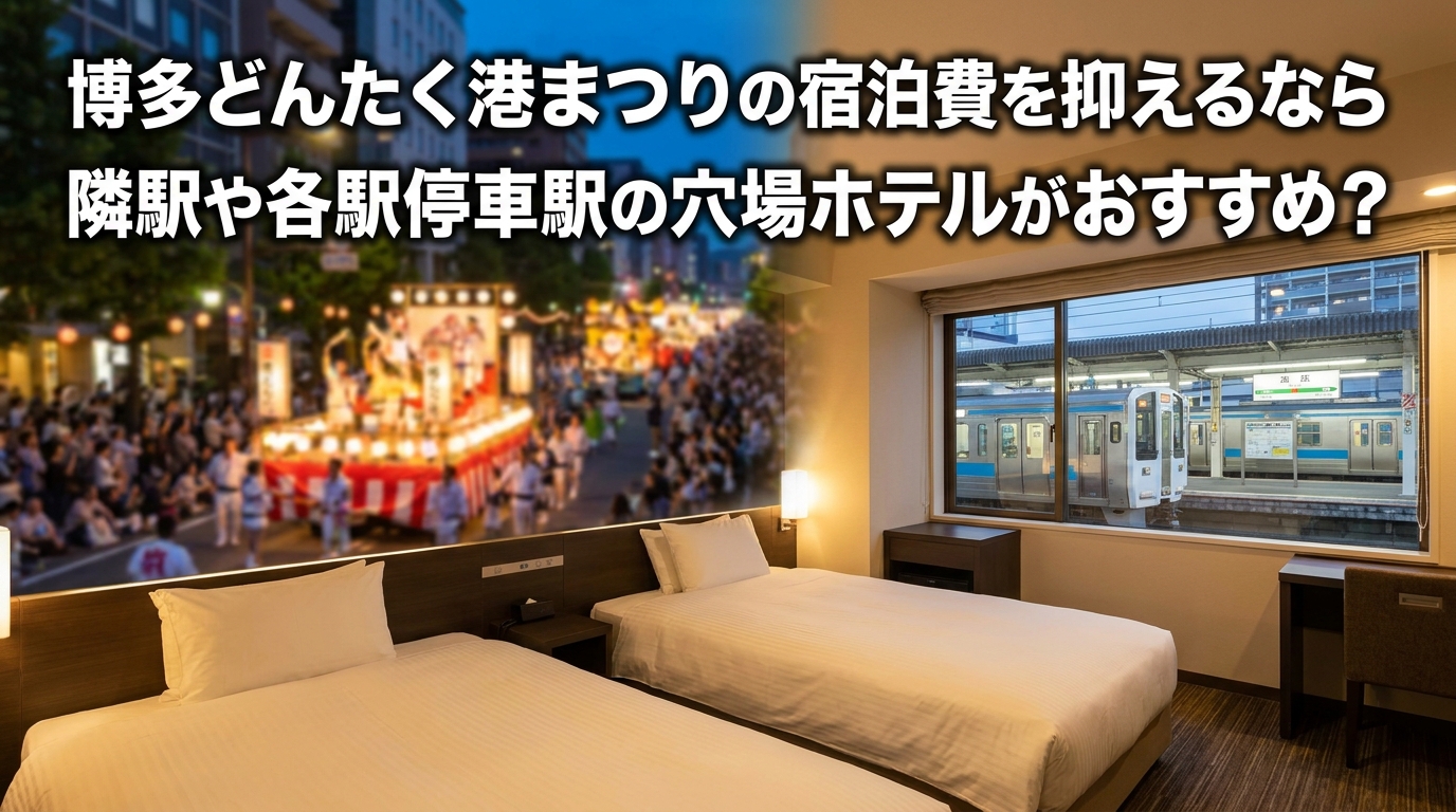 博多どんたく港まつりの宿泊費を抑えるなら隣駅や各駅停車駅の穴場ホテルがおすすめ?