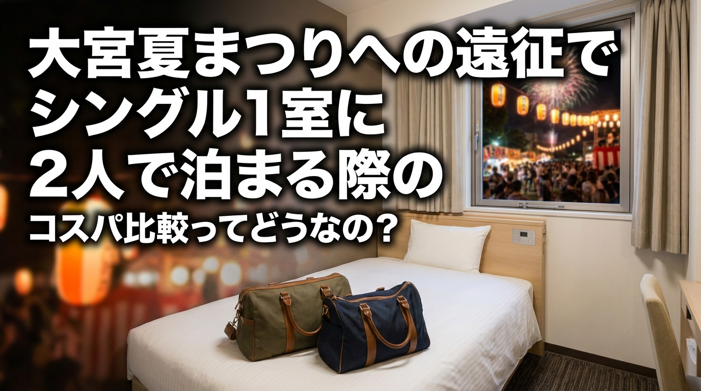 大宮夏まつりへの遠征でシングル1室に2人で泊まる際のコスパ比較ってどうなの?