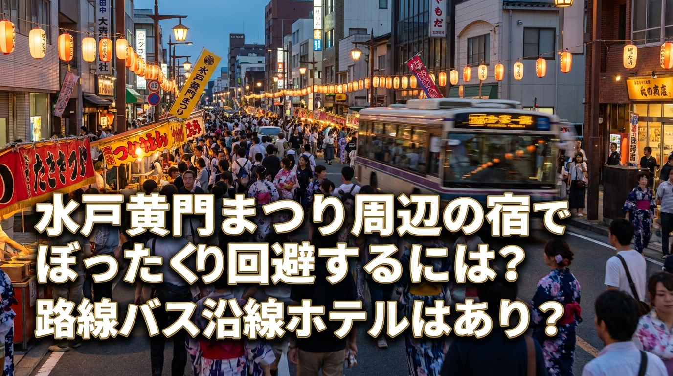 水戸黄門まつり周辺の宿でぼったくり回避するには?路線バス沿線ホテルはあり?