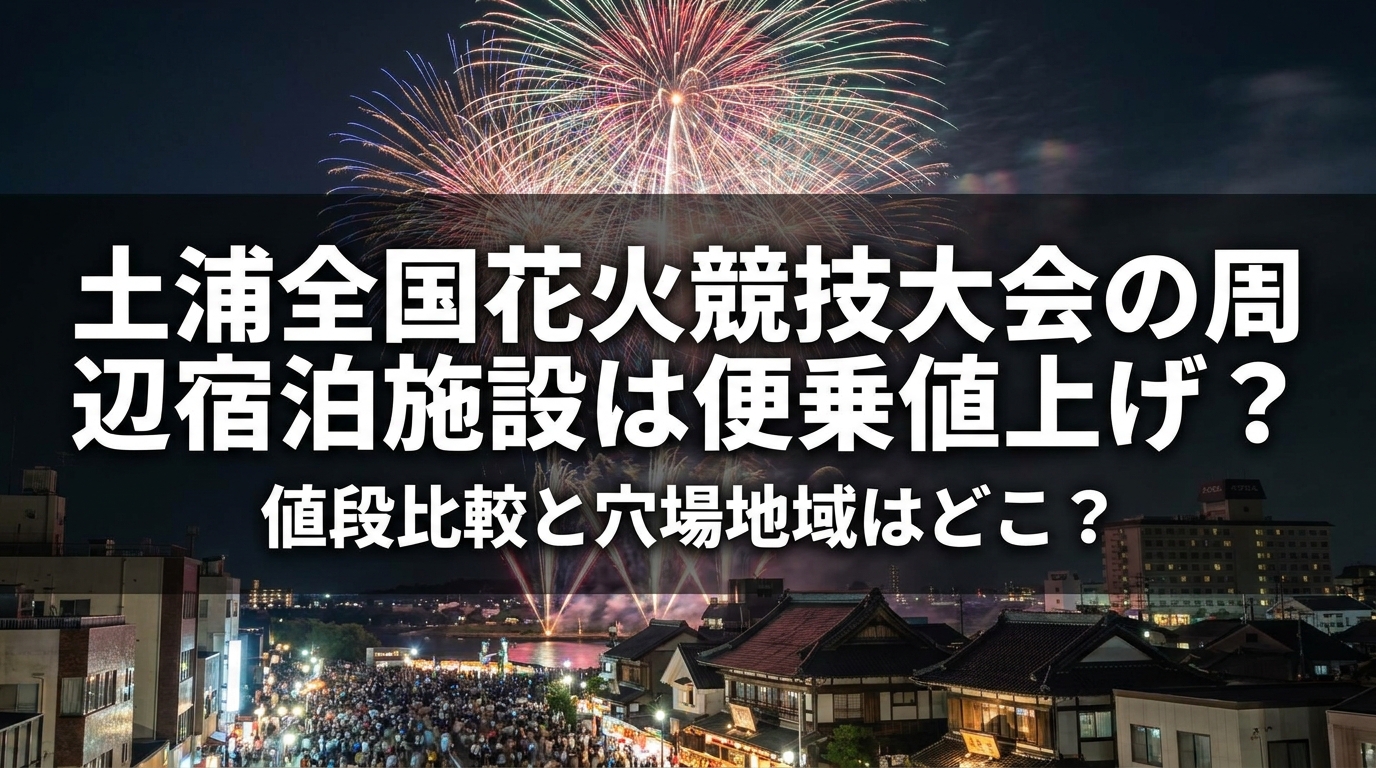 土浦全国花火競技大会の周辺宿泊施設は便乗値上げ?値段比較と穴場地域はどこ?