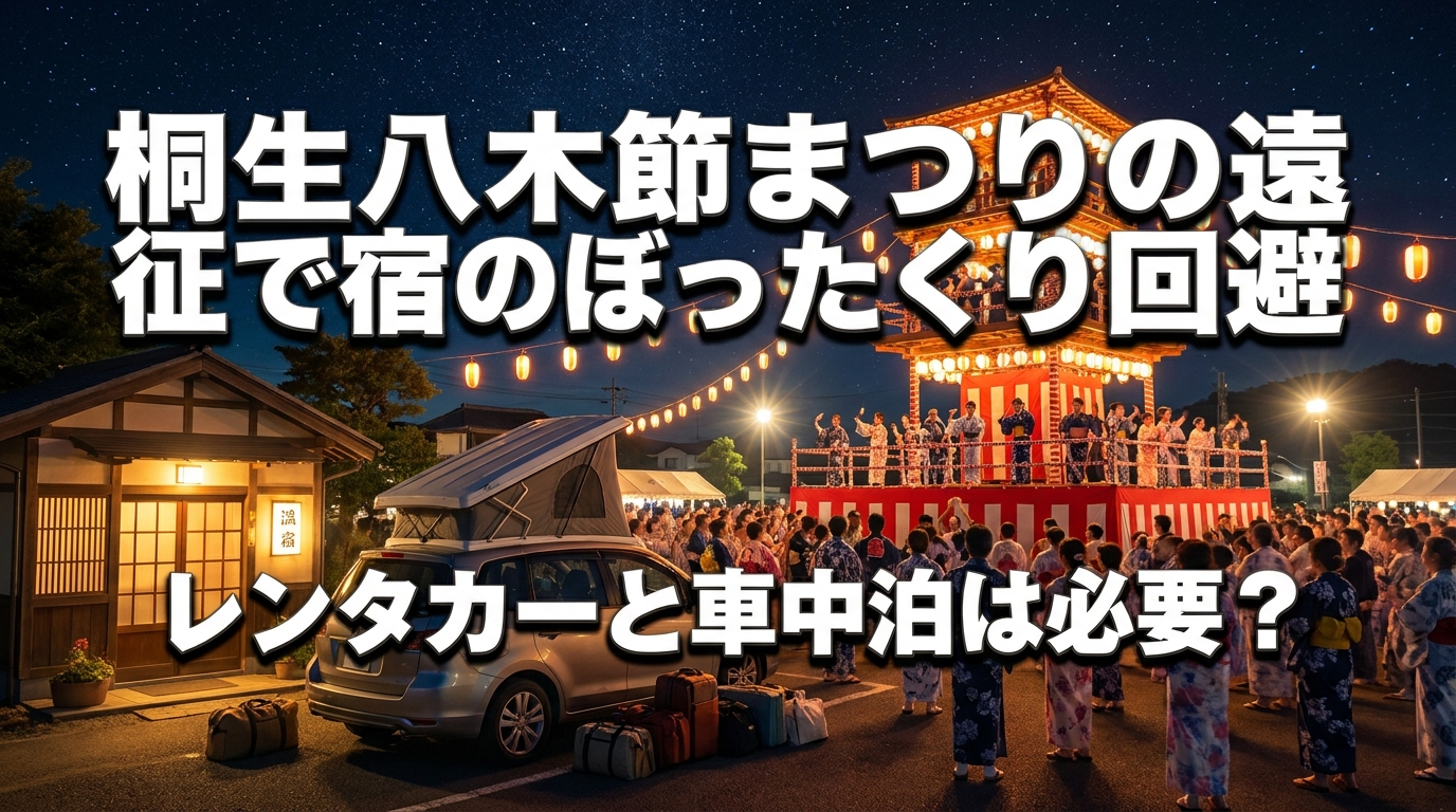 桐生八木節まつりの遠征で宿のぼったくり回避やレンタカーと車中泊は必要?