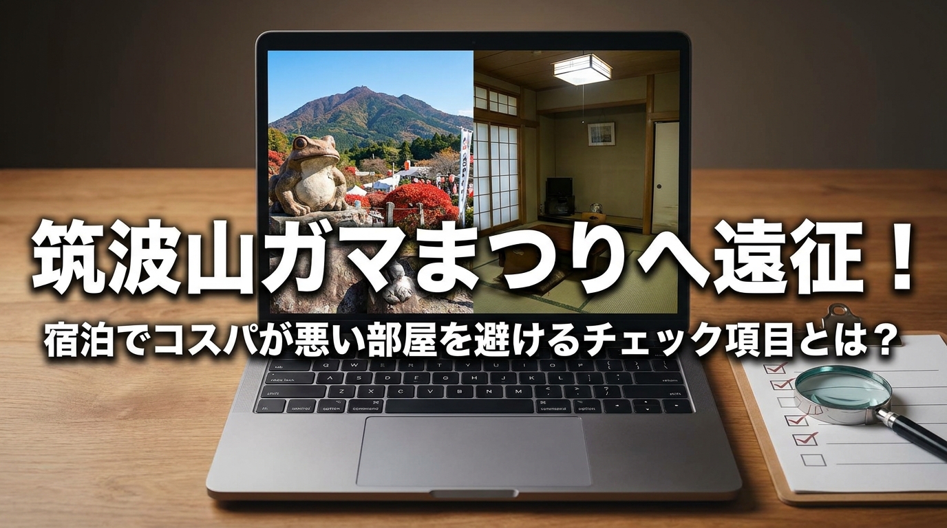 筑波山ガマまつりへ遠征！宿泊でコスパが悪い部屋を避けるチェック項目とは？