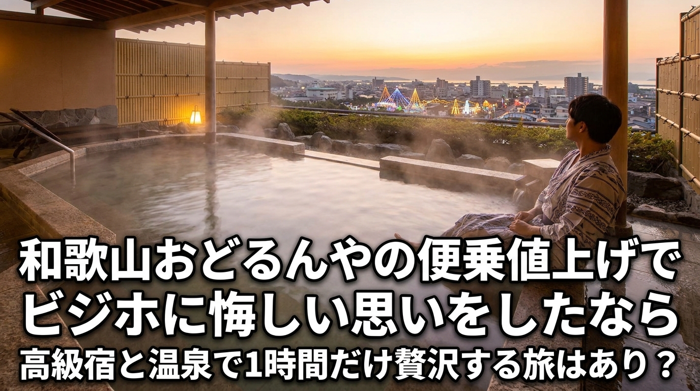 和歌山おどるんやの便乗値上げでビジホに悔しい思いをしたなら高級宿と温泉で1時間だけ贅沢する旅はあり？