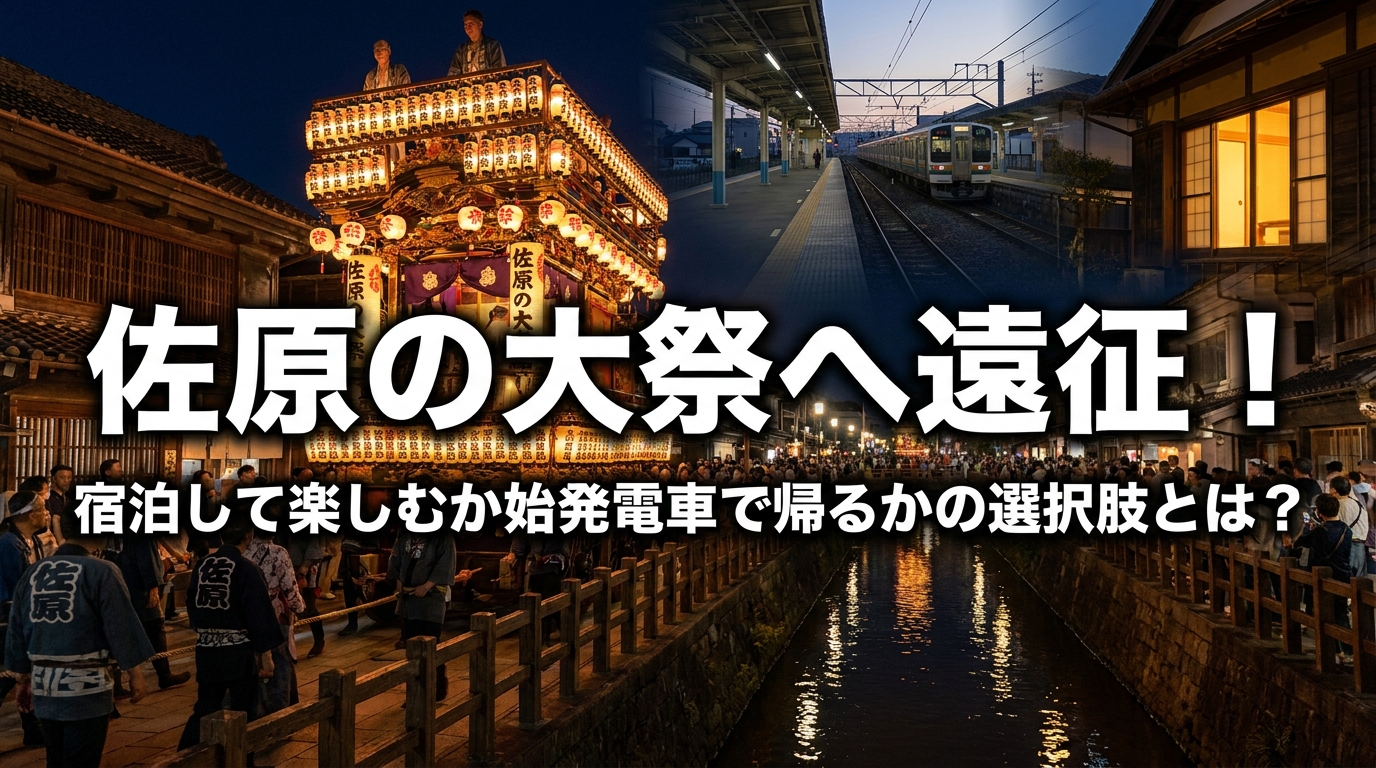 佐原の大祭へ遠征!宿泊して楽しむか始発電車で帰るかの選択肢とは?
