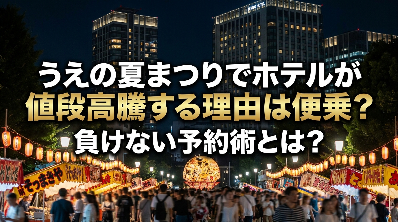 うえの夏まつりでホテルが値段高騰する理由は便乗？負けない予約術とは？