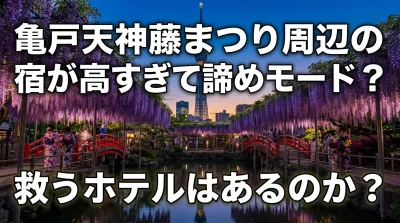 亀戸天神藤まつり周辺の宿が高すぎて諦めモード？救うホテルはあるのか？