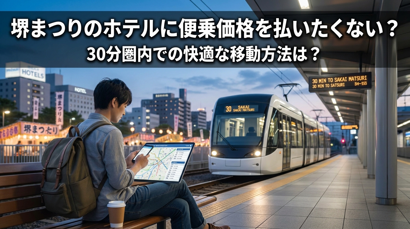 堺まつりのホテルに便乗価格を払いたくない？30分圏内での快適な移動方法は？
