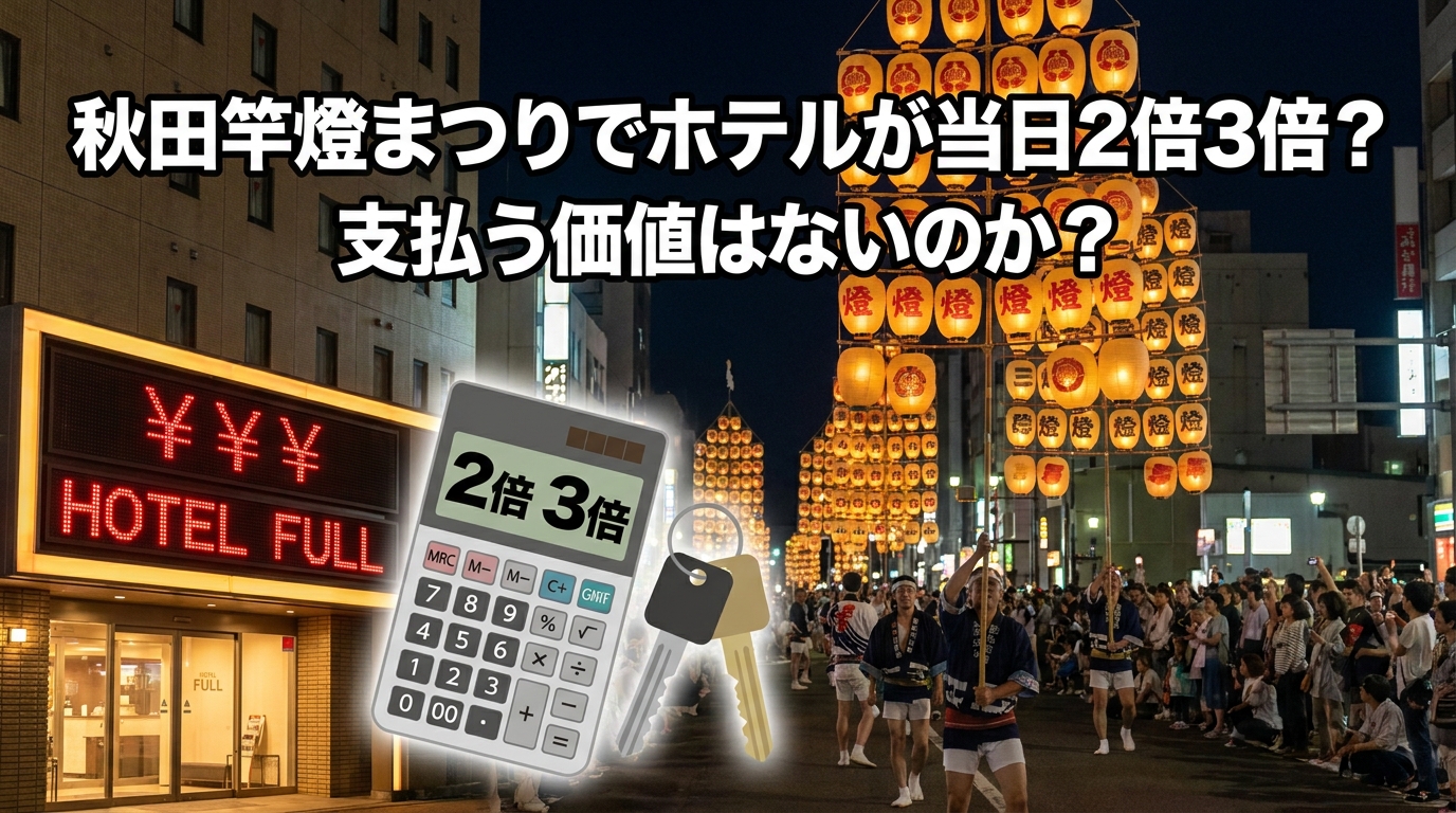 秋田竿燈まつりでホテルが当日2倍3倍？支払う価値はないのか？