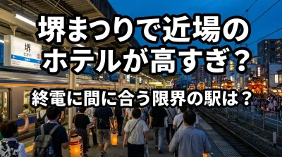 堺まつりで近場のホテルが高すぎ？終電に間に合う限界の駅は？