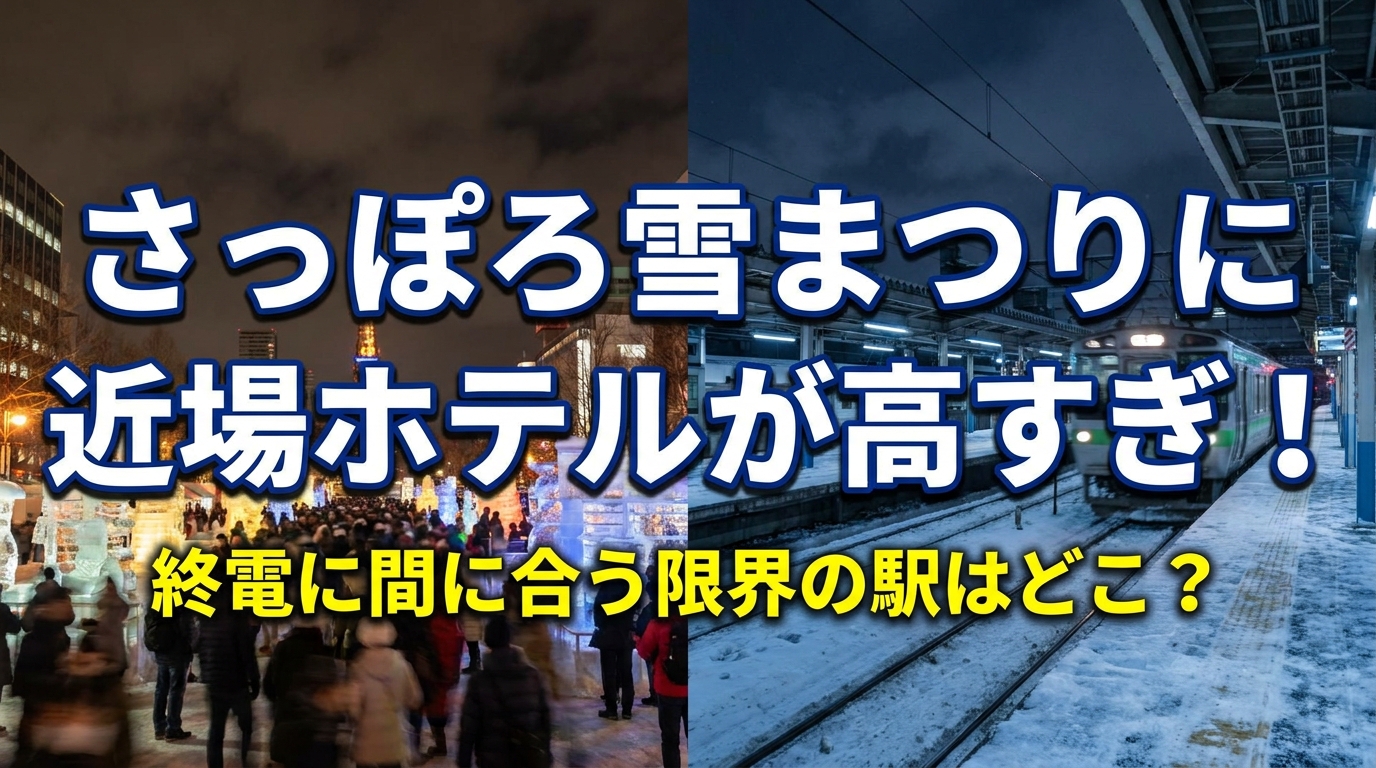 さっぽろ雪まつりに近場ホテルが高すぎ！終電に間に合う限界の駅はどこ？