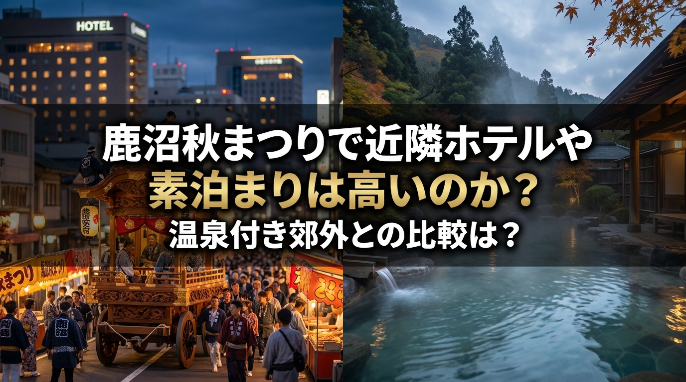 鹿沼秋まつりで近隣ホテルや素泊まりは高いのか?温泉付き郊外との比較は?