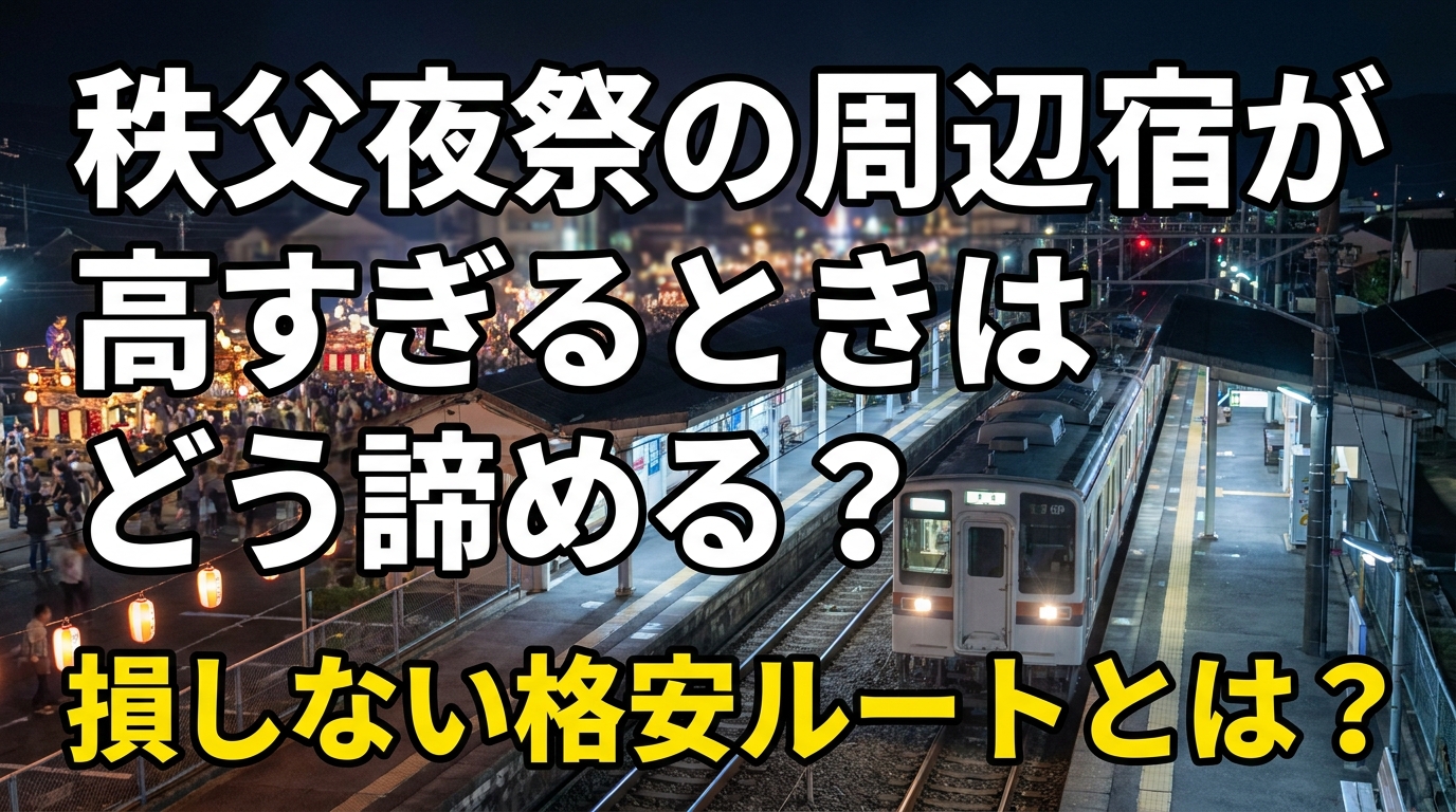 秩父夜祭の周辺宿が高すぎるときはどう諦める?損しない格安ルートとは?