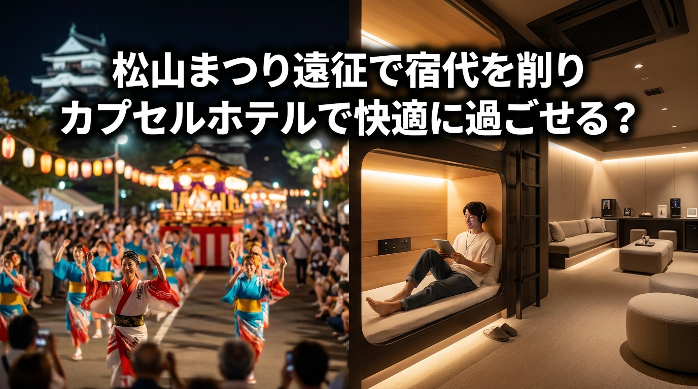 松山まつり遠征で宿代を削りカプセルホテルで快適に過ごせる？