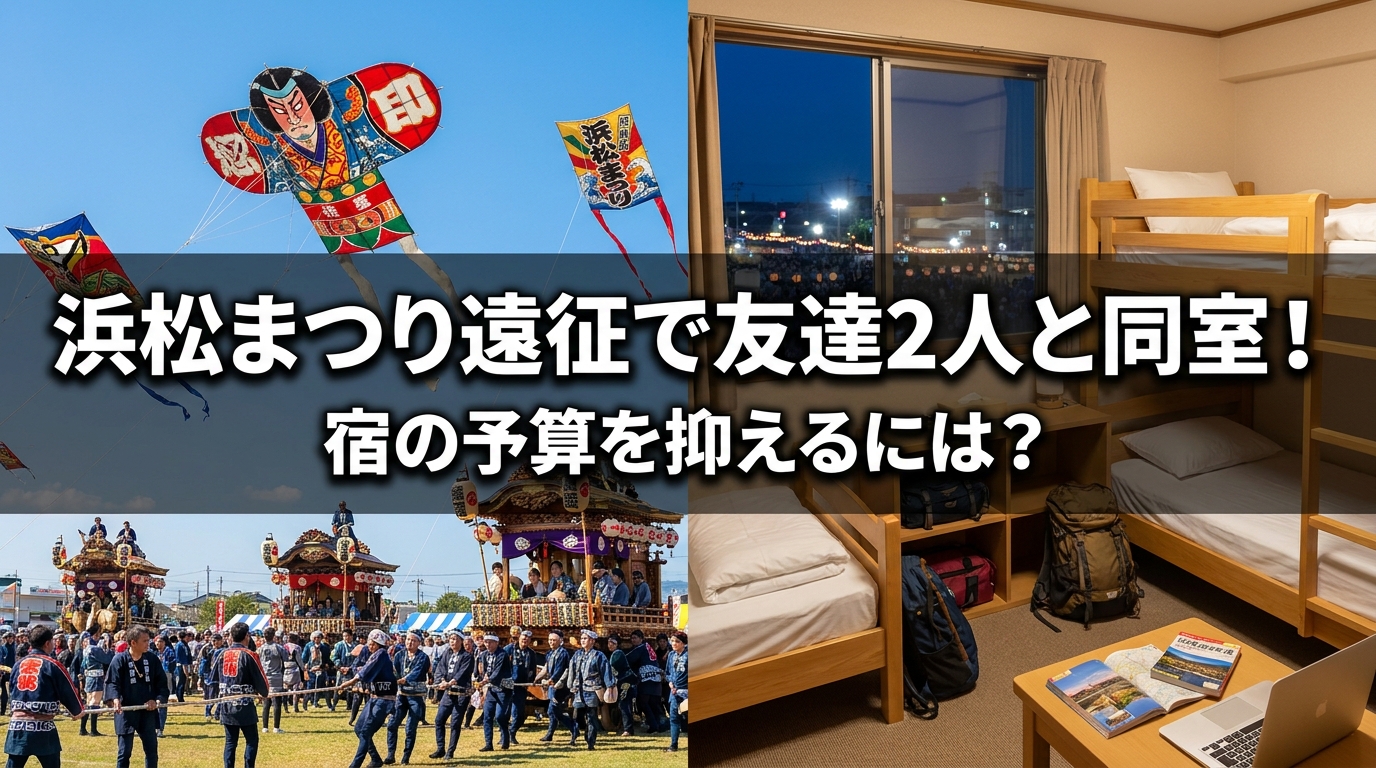浜松まつり遠征で友達2人と同室！宿の予算を抑えるには？