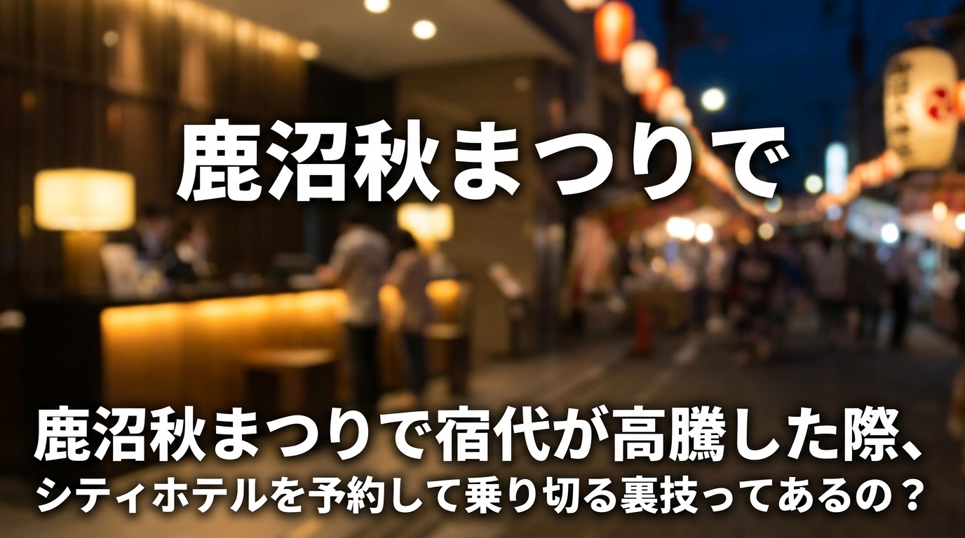 鹿沼秋まつりで宿代が高騰した際、シティホテルを予約して乗り切る裏技ってあるの？