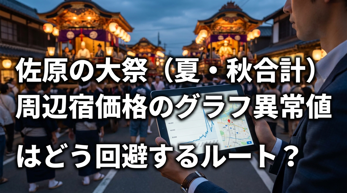 佐原の大祭（夏・秋合計）周辺宿価格のグラフ異常値はどう回避するルート？