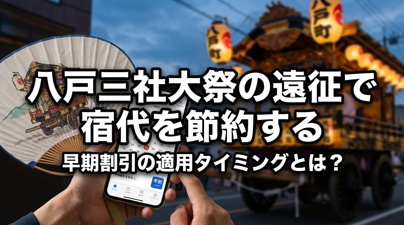 八戸三社大祭の遠征で宿代を節約する早期割引の適用タイミングとは？