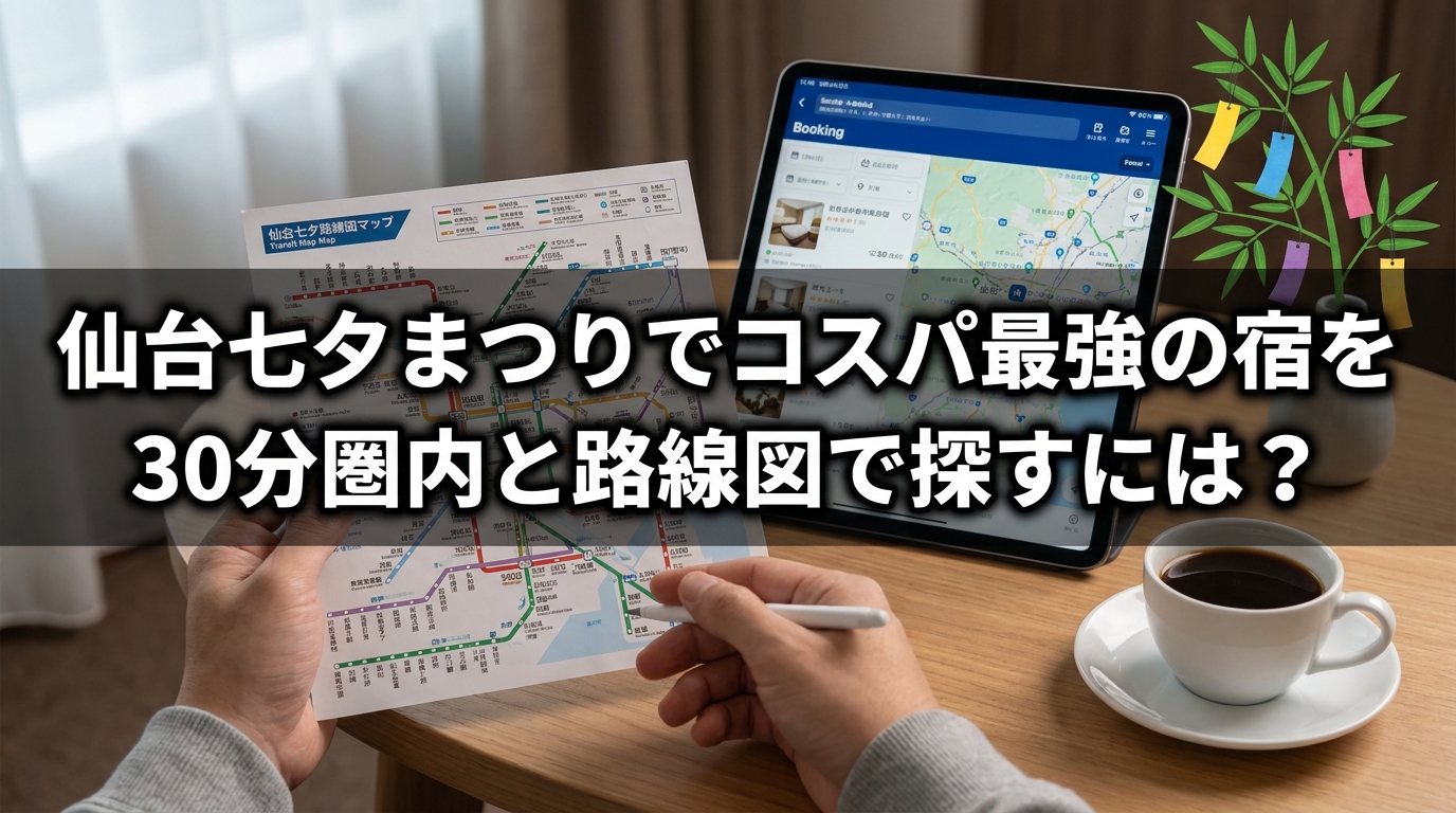 仙台七夕まつりでコスパ最強の宿を30分圏内と路線図で探すには？