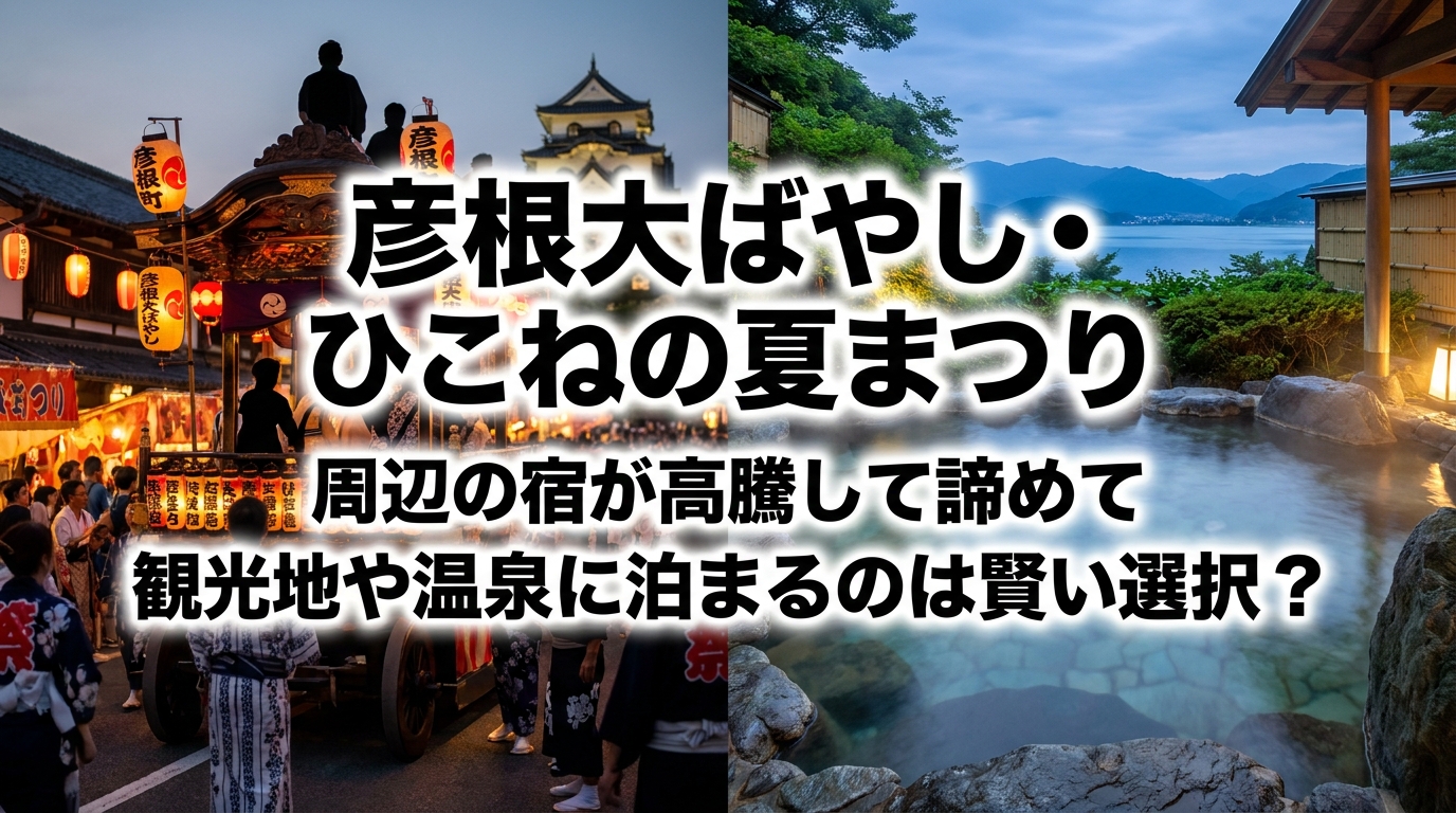 彦根大ばやし・ひこねの夏まつり周辺の宿が高騰して諦めて観光地や温泉に泊まるのは賢い選択？