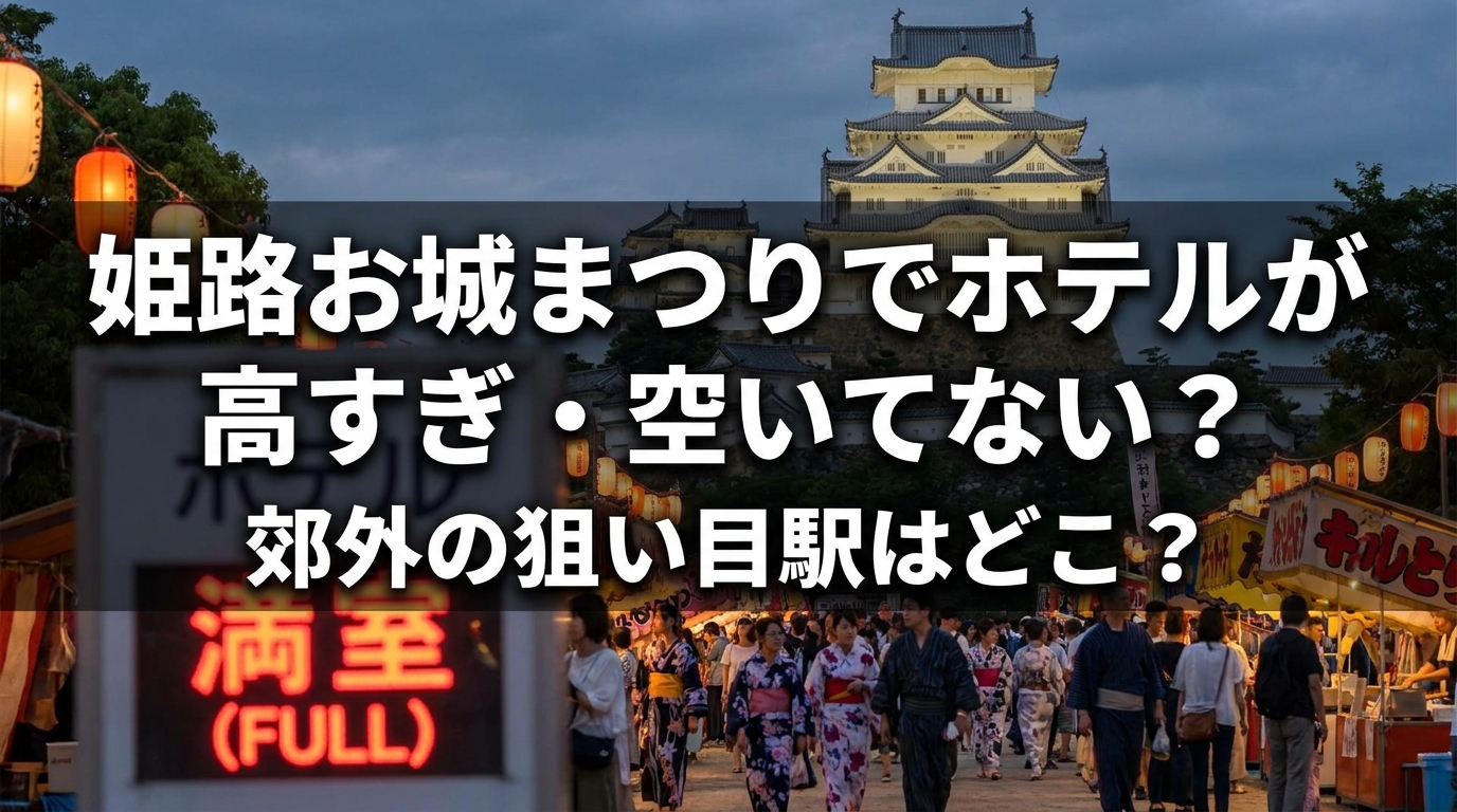 姫路お城まつりでホテルが高すぎ・空いてない？郊外の狙い目駅はどこ？