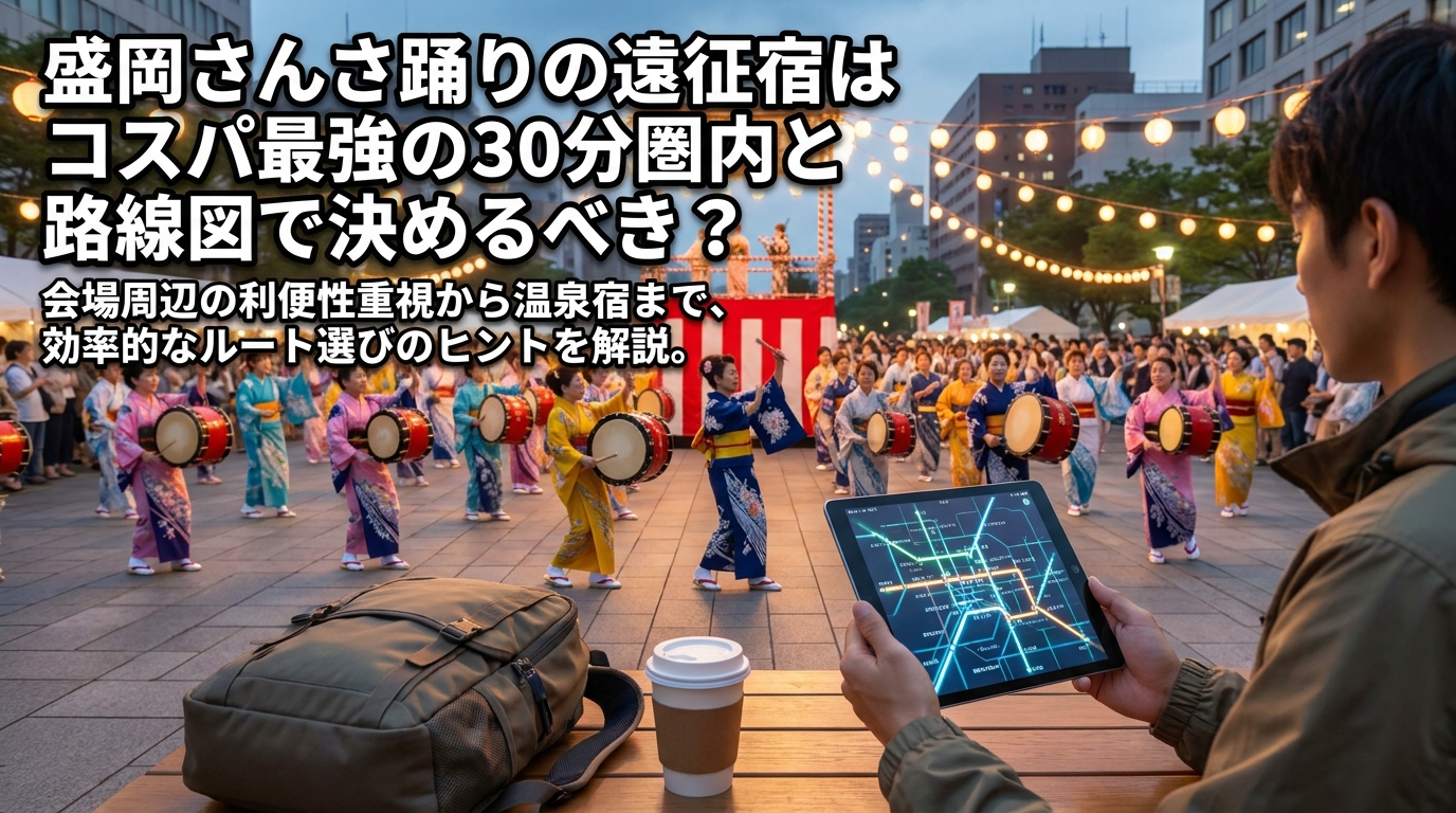盛岡さんさ踊りの遠征宿はコスパ最強の30分圏内と路線図で決めるべき？