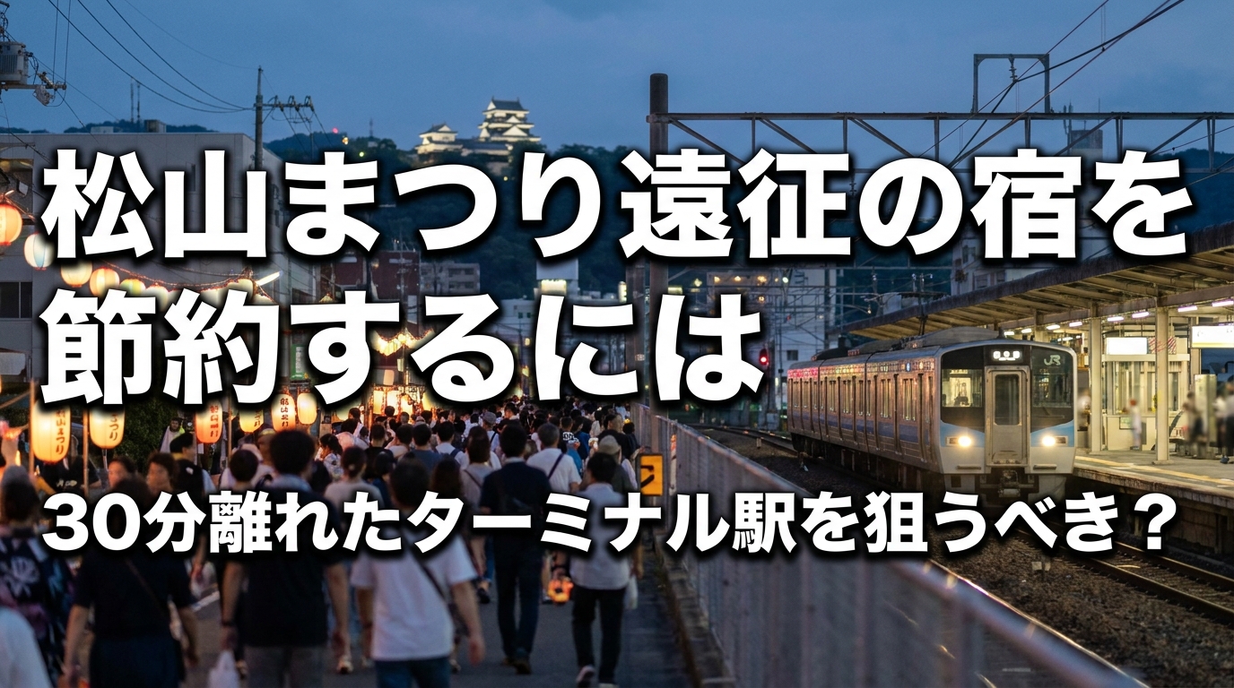 松山まつり遠征の宿を節約するには30分離れたターミナル駅を狙うべき？