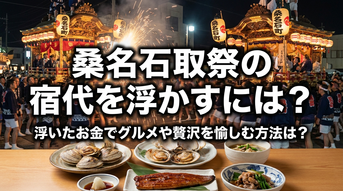 桑名石取祭の宿代を浮かすには？浮いたお金でグルメや贅沢を愉しむ方法は？