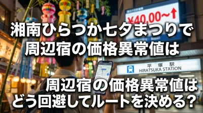 湘南ひらつか七夕まつりで周辺宿の価格異常値はどう回避してルートを決める？