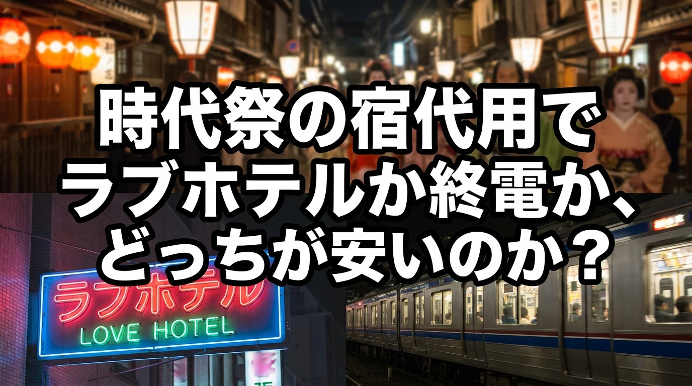 時代祭の宿代用でラブホテルか終電か、どっちが安いのか?