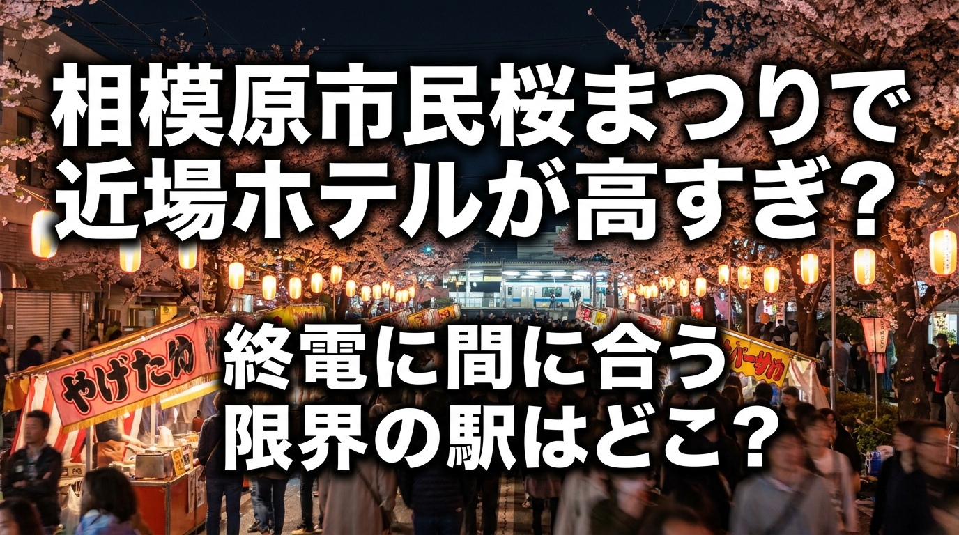 相模原市民桜まつりで近場ホテルが高すぎ？終電に間に合う限界の駅はどこ？