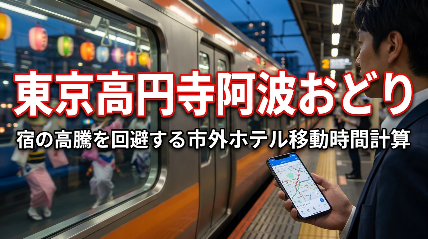 東京高円寺阿波おどりでの宿の高騰を回避する市外ホテル移動時間計算の方法とは？