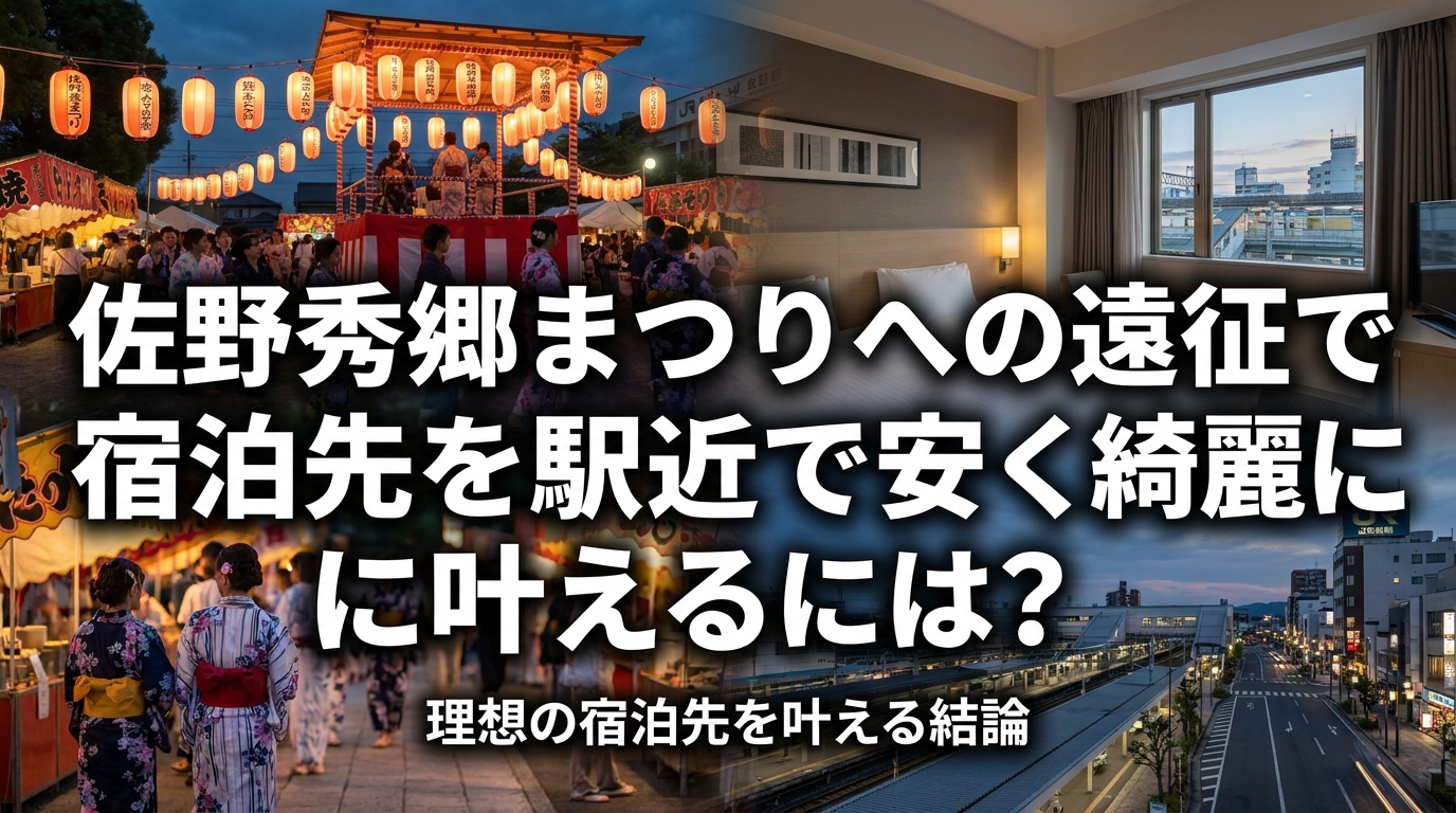 佐野秀郷まつりへの遠征で宿泊先を駅近で安く綺麗に叶えるには?