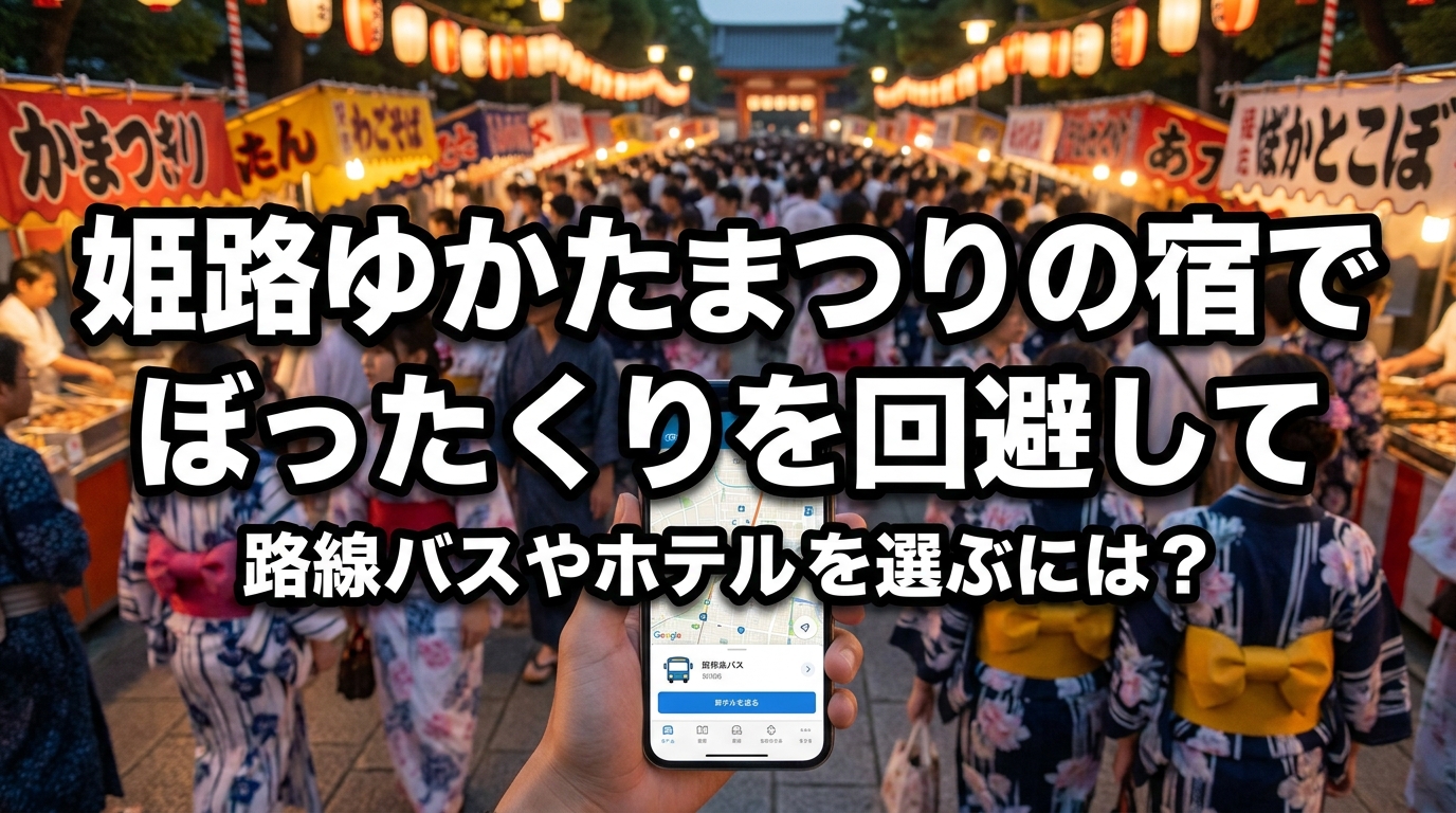 姫路ゆかたまつりの宿でぼったくりを回避して路線バスやホテルを選ぶには？