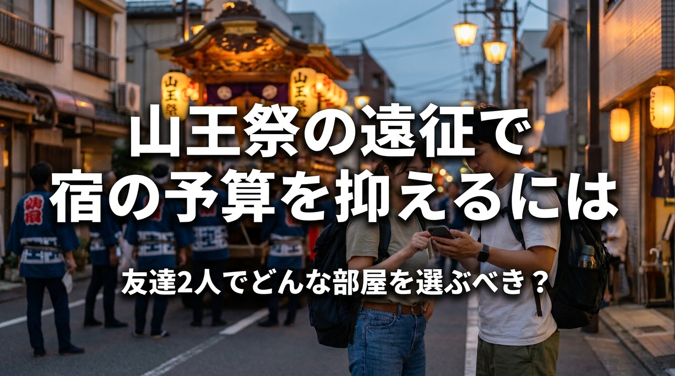 山王祭（日枝神社）の遠征で宿の予算を抑えるには友達2人でどんな部屋を選ぶべき？