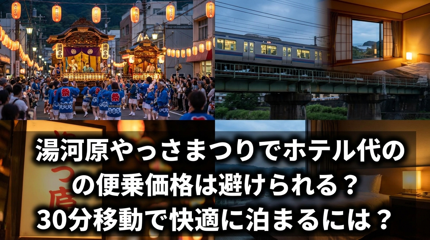 湯河原やっさまつりでホテル代の便乗価格は避けられる？30分移動で快適に泊まるには？