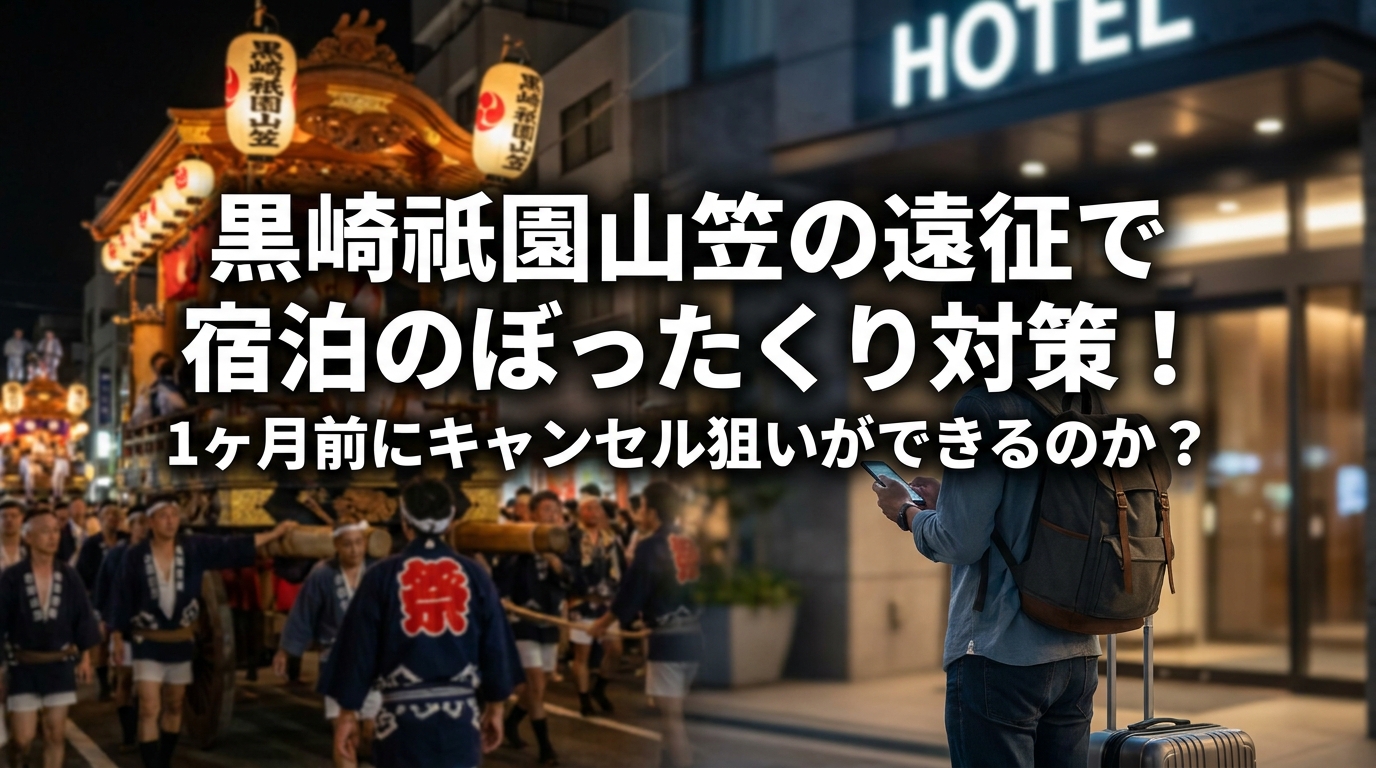 黒崎祇園山笠の遠征で宿泊のぼったくり対策!1ヶ月前にキャンセル狙いができるのか?
