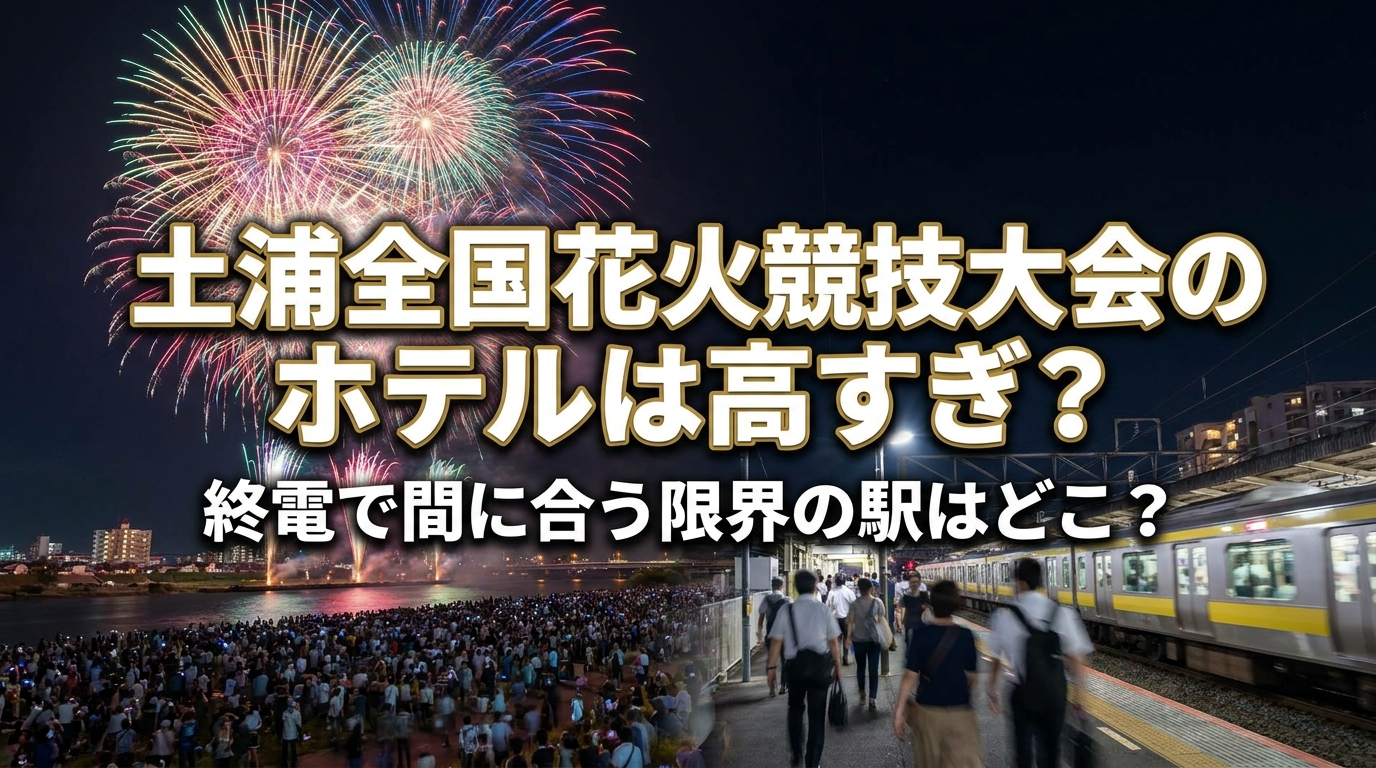 土浦全国花火競技大会のホテルは高すぎ？終電で間に合う限界の駅はどこ？