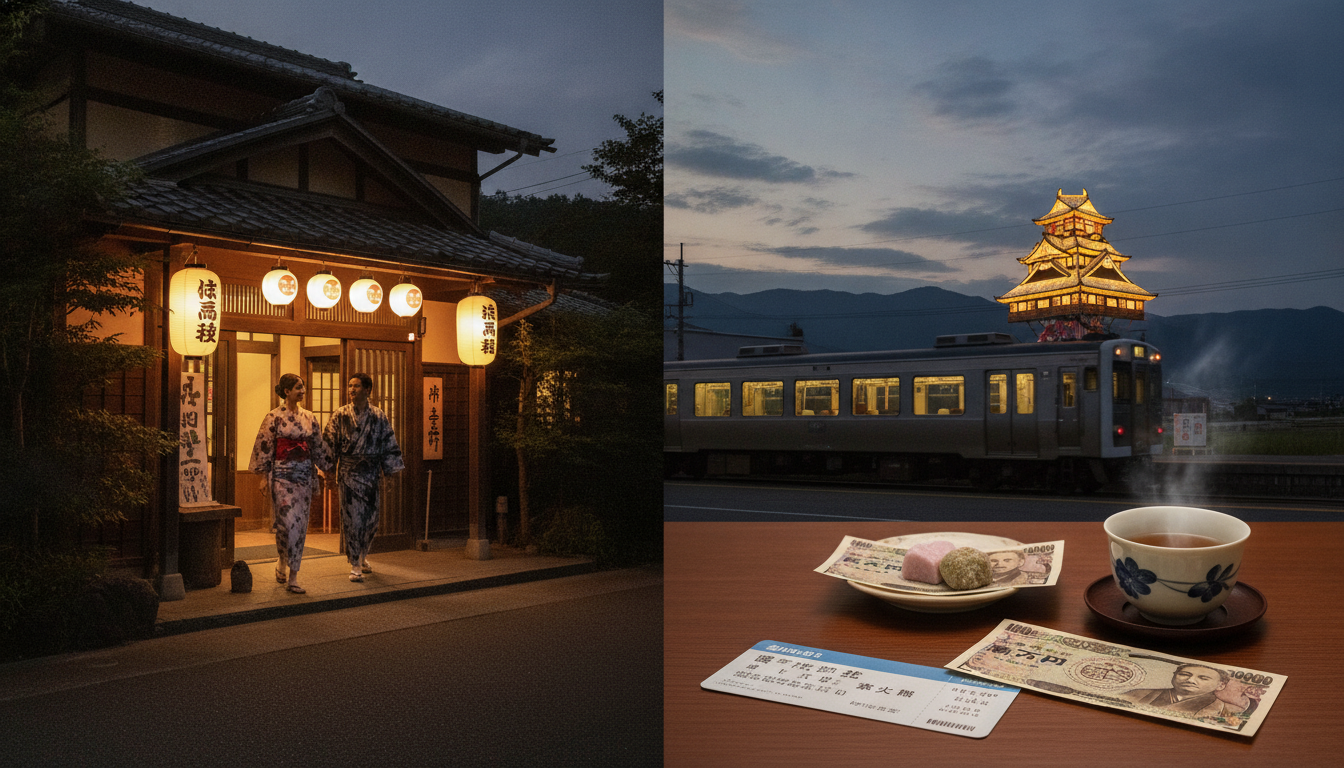 3万円の予算で温泉旅館と往復電車代を組み込むことは現実的です