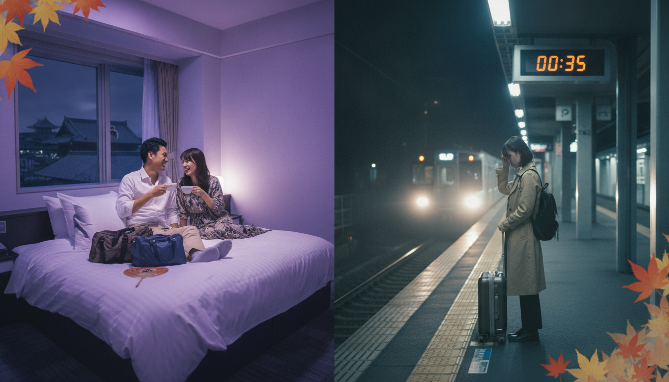 時代祭の宿代用でラブホテルか終電か、どっちが安いのか?